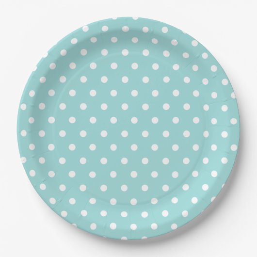 Blue White Polka Dot Pattern Pappteller (Vorderseite)