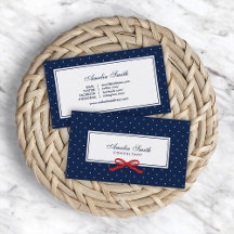 Blue & White Polka Dot Red Ribbon Social Media