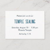 Blue & White Polka Dot Temple Sealing Einladung (Vorderseite)