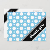 Blue & White Polka Dot Vielen Dank Postkarten (Vorne/Hinten)