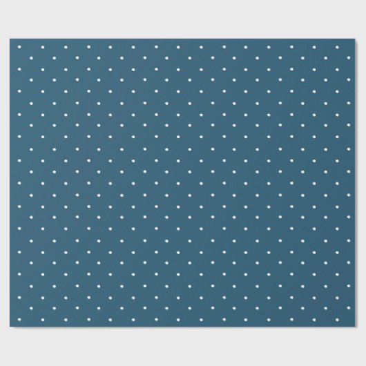 Blue White Polka Dot Weihnachtswrapping Paper Geschenkpapier (Flach)
