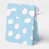 Blue & White Polka Dots Baby Dusche Geschenkschachtel (Rückseite)