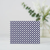 Blue White Polka-Dots Blank Postcard Postkarte (Stehend Vorderseite)