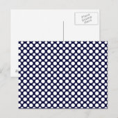 Blue White Polka-Dots Blank Postcard Postkarte (Vorne/Hinten)