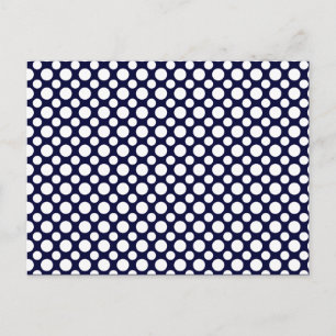 Blue White Polka-Dots Blank Postcard Postkarte