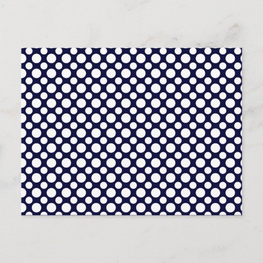 Blue White Polka-Dots Blank Postcard Postkarte (Vorderseite)
