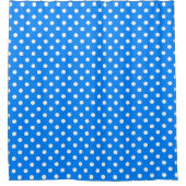 Blue White Polka Dots Design Duschvorhang (Vorderseite)