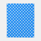 Blue White Polka Dots Design Fleecedecke (Vorderseite)