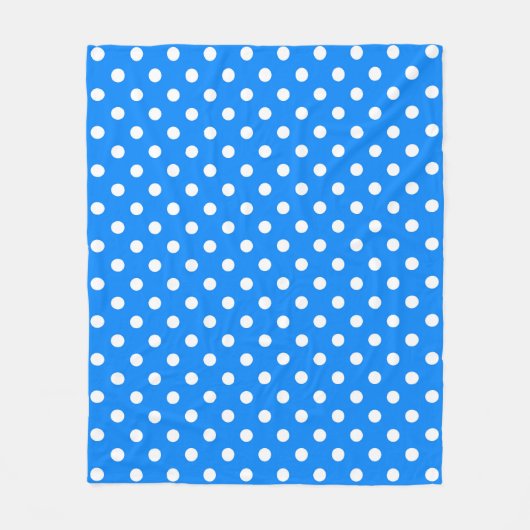 Blue White Polka Dots Design Fleecedecke (Vorderseite)
