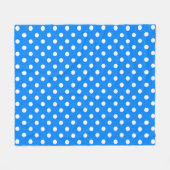 Blue White Polka Dots Design Fleecedecke (Vorderseite (Horizontal))