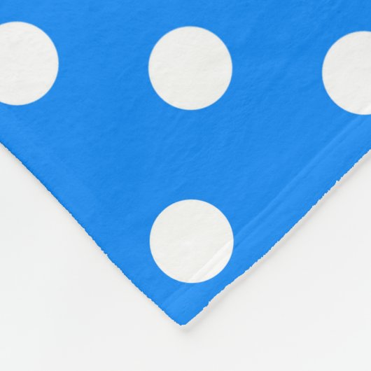 Blue White Polka Dots Design Fleecedecke (Ecke)