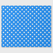 Blue White Polka Dots Design Geschenkpapier (Flach)