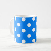 Blue White Polka Dots Design Kaffeetasse (Vorderseite Links)