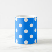 Blue White Polka Dots Design Kaffeetasse (Mittel)