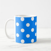 Blue White Polka Dots Design Kaffeetasse (Links)