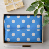 Blue White Polka Dots Design Seidenpapier (Geschenk)