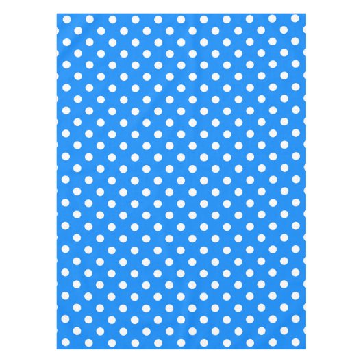 Blue White Polka Dots Design Tischdecke (Vorderseite)