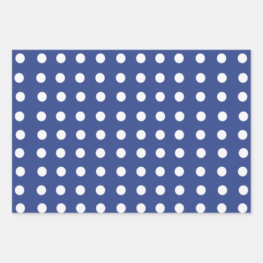 Blue White Polka Dots Geschenkpapier Set (Vorderseite 3)
