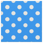 Blue White Polka Dots Textile Stoff (Nahaufnahme)