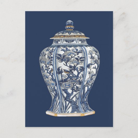 Blue & White Porcelain Vase by Vision Studio Postkarte (Vorderseite)