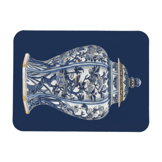 Blue & White Porcelain Vase von Vision Studio Magnet (Horizontal)