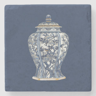 Blue & White Porcelain Vase von Vision Studio Steinuntersetzer
