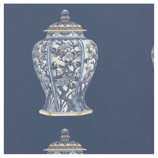 Blue & White Porcelain Vase von Vision Studio Stoff (Nahaufnahme)