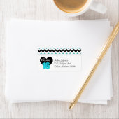 Blue & White Print Sweet 16 Address Labels Adressaufkleber (Insitu)