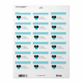 Blue & White Print Sweet 16 Address Labels Adressaufkleber (Vorne)