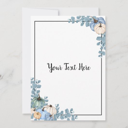 Blue & White Pumpkins Einladung (Vorderseite)