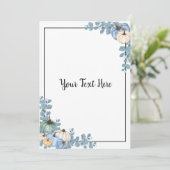 Blue & White Pumpkins Einladung (Stehend Vorderseite)