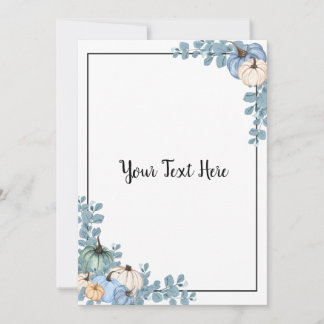 Blue & White Pumpkins Einladung