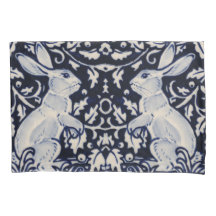 Blue & White Rabbit Bunny Elegante Kunst, Dichtung