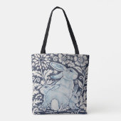Blue & White Rabbit Bunny Mother's Day Ostergesche Tasche (Rückseite)