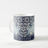 Blue & White Rabbit Bunny Mothers Day Ostergeschen Kaffeetasse (Vorderseite Links)