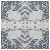 Blue White Rabbit Designer Stoff Winter Weihnachte (Muster)