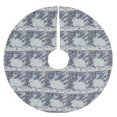 Blue White Rabbit Designer Weihnachtsbaumrock Polyester Weihnachtsbaumdecke (Vorderseite)