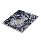 Blue White Rabbit Family Chinoiserie Navy Fliese (Seite)
