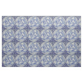 Blue White Rabbit Hare Bird Trio Medallion Fabric Stoff (Yard (91,4 cm))