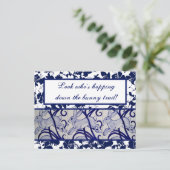 Blue & White Rabbit Hare Bunny Deco Ostern Postkarte (Stehend Vorderseite)