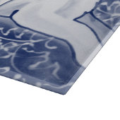 Blue White Rabbit Hare Tiled Chinoiserie Floral Schneidebrett (Ecke)