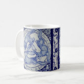 Blue & White Rabbit Three Hares Medallion Bird Kaffeetasse (Vorderseite Links)
