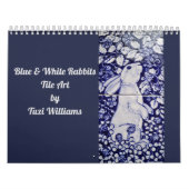 Blue & White Rabbit Tile Art Calendar Cobalt Navy Kalender (Titelbild)