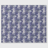 Blue White Rabbit Tile Gift Wrap Art Dedham Cobalt Geschenkpapier (Flach)