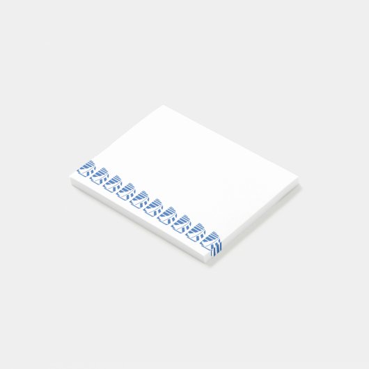 Blue White Racing Sailboats Sticky Notes Post-it Klebezettel (angewinkelt)