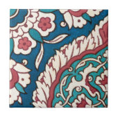 Blue White Red Aquamarin Oriental Azulejo Pattern Fliese (Vorderseite)