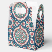 Blue White Red Aquamarin Oriental Azulejo Pattern Geschenkschachtel (Geöffnet)