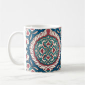 Blue White Red Aquamarin Oriental Azulejo Pattern Kaffeetasse (Links)