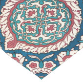 Blue White Red Aquamarin Oriental Azulejo Pattern Kurzer Tischläufer (Ecke)