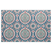 Blue White Red Aquamarin Oriental Azulejo Pattern Stoff (Fat Quarter (45,7 x 55,9 cm))